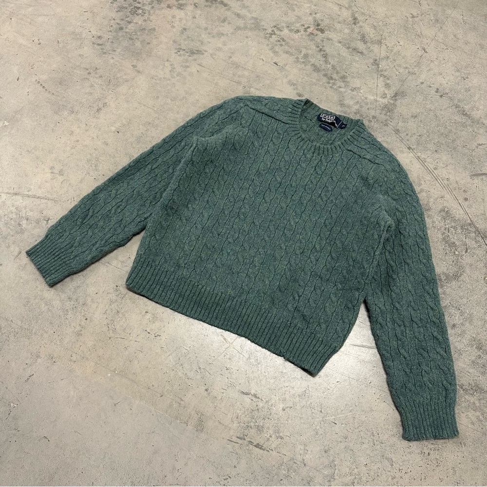 POLO Ralph Lauren mens cable knit 100% alpaca sweater XL - Picture 2 of 11